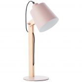 Tischleuchte Paul, rosa, 44 x 16 cm, Holz Tischlampe 