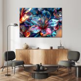 Leinwandbild, 3D-Glasblumenstrauß 