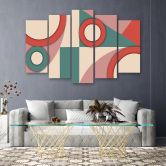 Leinwandbild 5 teilig, Geometrische Abstraktionsformen 