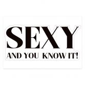 Spiegelsticker, Dekorativer Sticker SEXY AND YOU KNOW IT!  