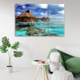 Leinwandbild 3-teilig, Tropischer Meer Strand 