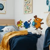 Muursticker De Muis op weg naar School 