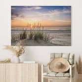 Wandbild Düne am Strand bei Sonnenuntergang - Alu-Dibond 