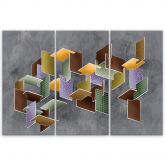 Leinwandbild 3 teilig, 3D -Rätsel 