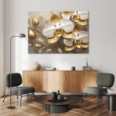 Leinwandbild, Orchidee glamourös gold 