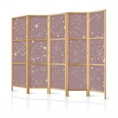 Japanischer Paravent, Raumteiler freistehend, Trennwand - Night Sky in Pastel Shades 