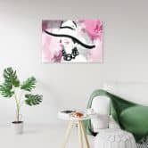 Canvasbillede, Glamour kvinde med hat 