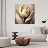 Leinwandbild Tulpenblumen wie handgemalt 