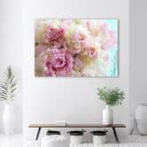 Leinwandbild, Rosa Pfingstrosenblumen 