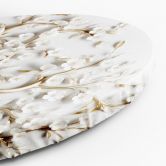 Rundes Leinwandbild Goldene Magnolie Blume Glamour 3D 