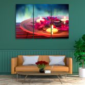 3-delige canvasprint, Zen-bloemkaars 