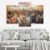 Leinwandbild 3-teilig, New York Stadt Manhattan USA 