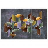 Leinwandbild 3 teilig, 3D -Rätsel 
