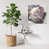 Leinwandbild, Rose Blumen auf einem Spiegel 