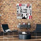 Tableau sur toile, composition Banksy graffiti 