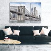 Leinwandbild 3-teilig, Brooklyn Bridge Stadt New York 