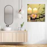 Leinwandbild, Kerzen und Orchidee 
