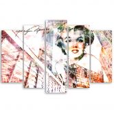 Leinwandbild 5 teilig, Marilyn Monroe 