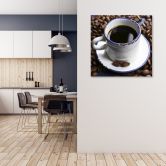 Canvas schilderij, kop zwarte koffie 