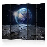 Screen room divider - Udsigt til den blå planet, 3-delt 