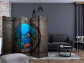 Paravent, Raumteiler freistehend, Trennwand - U-Boot-Fenster , 5-teilig - 225x172 cm 