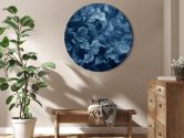 Rundes Leinwandbild Abstrakte Ornamente | dunkelblaue viktorianische Blätter 
