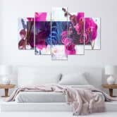 Leinwandbild 5 teilig, Orchidee Rose 