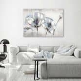 Leinwandbild, Blumen in Weiß Shabby Chic 