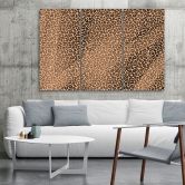 Leinwandbild 3 teilig, Leopard Leopard Pelfpatches Muster 