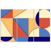3-delige canvas print, geometrische abstractievormen 