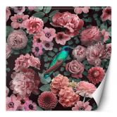Fototapete, Blumen Rosen rosa Vogel Natur - Andrea Haase 