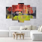 Leinwandbild 5 teilig, Abstraktion Acryl 