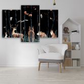 Leinwandbild 3 teilig, Waldtiere Hirschbär Fuchs 