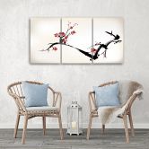 Leinwandbild 3-teilig, Kirschblüte Japan Natur 