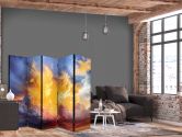 Paravent, Raumteiler freistehend, Trennwand - Beautiful Sunset - Clouds in Warm Tones, 5-teilig - 225x172 cm 
