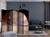 Paravent, Raumteiler freistehend, Trennwand - A small and a big planet II, 5-teilig - einseitig bedruckt - 225x172 cm 