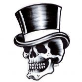 Raamsticker Miami Ink Schedel met Hoed 
