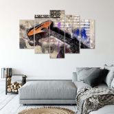 Wandbild 5-teilig, Gitarre Abstrakt Bunt 