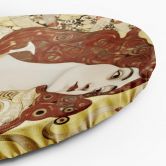 Rundes Leinwandbild - Frau mit langem Haar - G. Klimt 