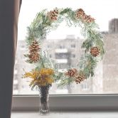 Sticker pour fenêtre Couronne de Noël  