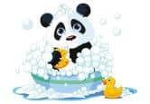 Fensterdekor Badender Panda 