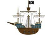 Sticker pour fenêtre : Bateau de Pirates  