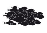 Fensterdekor Fischschwarm 