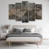 Leinwandbild 5 teilig, Luxuriöse Fans 