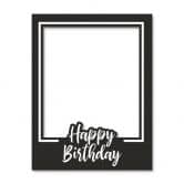Fotorahmen Happy Birthday Schwarz - Partyrahmen für Geburtstagfeier 