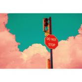Fotobehang Do Not Stop - Bord voor turquoise blauwe lucht - CosmoZach 