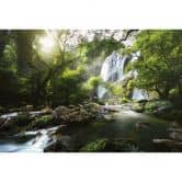Fotobehang Waterval in het Bos 