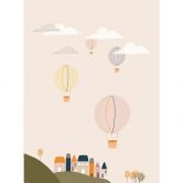 Papier peint photo Montgolfières multicolores dans le ciel - Menina Lisboa 