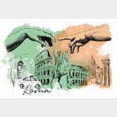 Fotobehang Love your City - Rome, Italië 