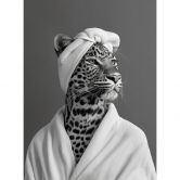 Fototapete Royale Spa-Auszeit mit Leopard | Schwarz-weiß - Rahner 